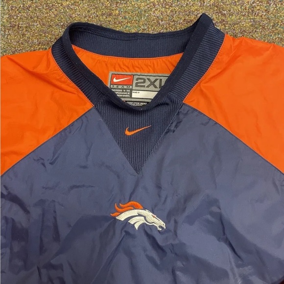 Vintage Denver Broncos windbreaker men XXL pullover center swoosh jacket 90s NFL - Picture 3 of 14